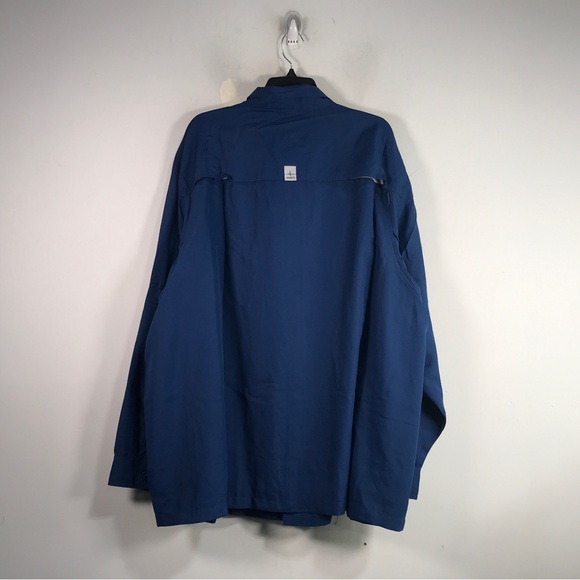 Habit Crayfish Long Sleeve River Shirt, Men's Size 3XL - Navy Peony - Picture 2 of 9